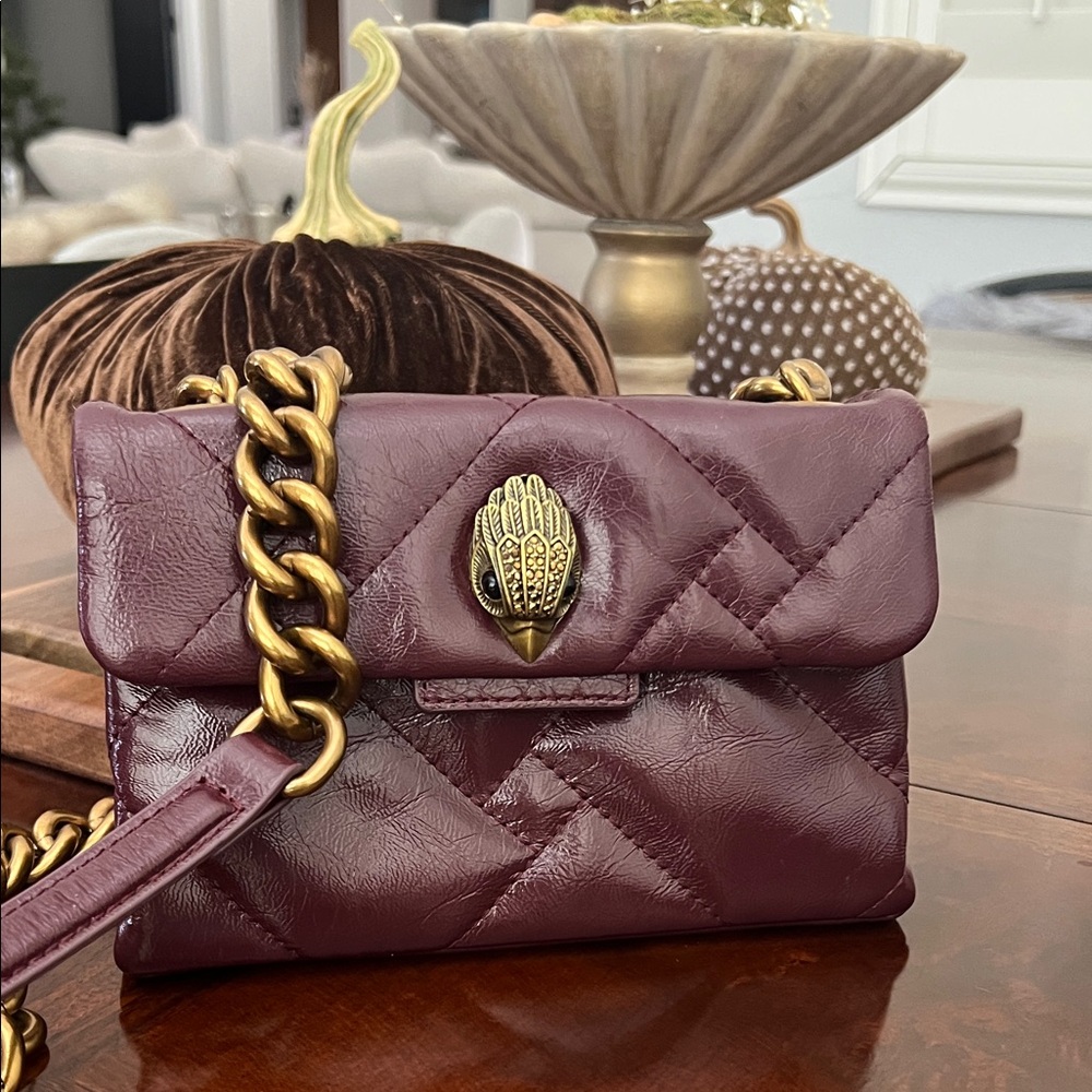 Kurt Geiger Burgundy Quilted Crossbody Bag